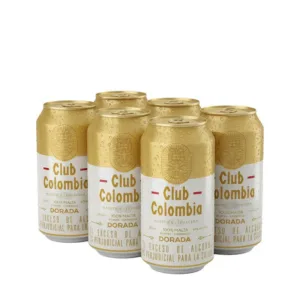 Six Pack Cerveza Club Colombia Dorada 330m